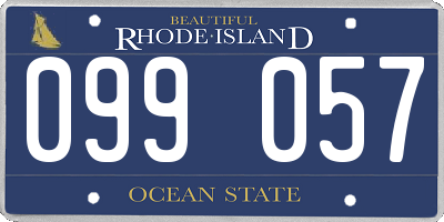 RI license plate 099057