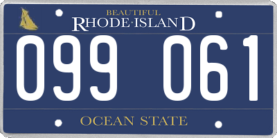 RI license plate 099061