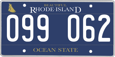 RI license plate 099062