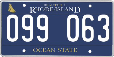RI license plate 099063