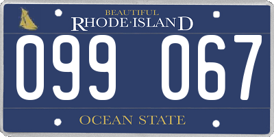 RI license plate 099067