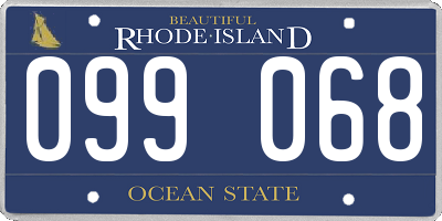 RI license plate 099068