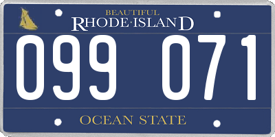 RI license plate 099071