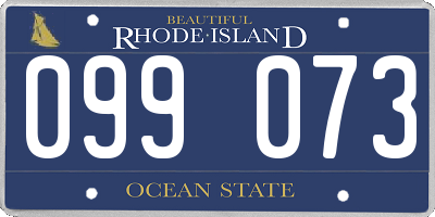 RI license plate 099073