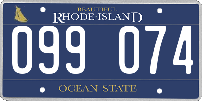 RI license plate 099074