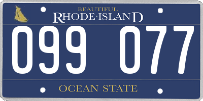 RI license plate 099077