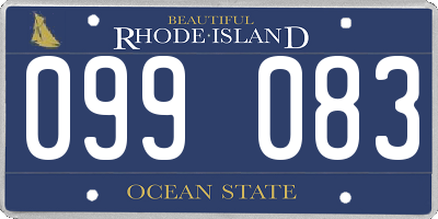 RI license plate 099083