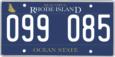 RI license plate 099085