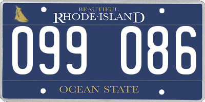 RI license plate 099086