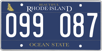 RI license plate 099087