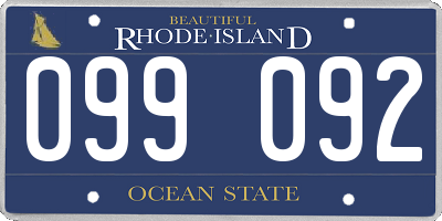 RI license plate 099092