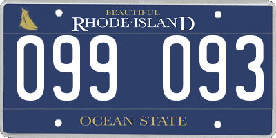 RI license plate 099093