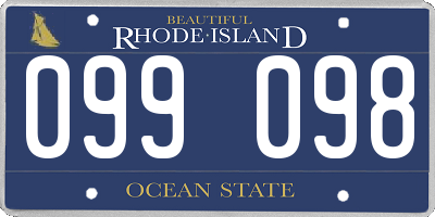 RI license plate 099098