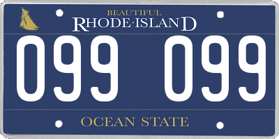 RI license plate 099099