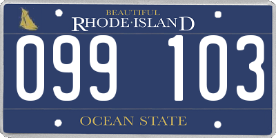 RI license plate 099103