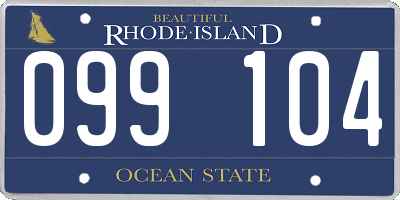 RI license plate 099104