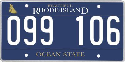 RI license plate 099106