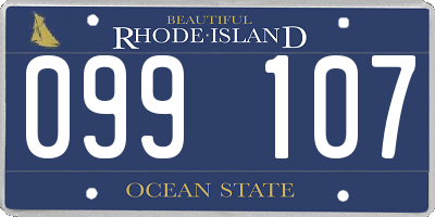 RI license plate 099107