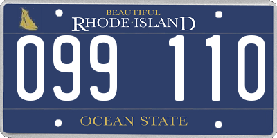 RI license plate 099110