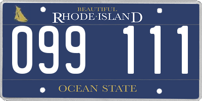 RI license plate 099111