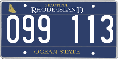RI license plate 099113