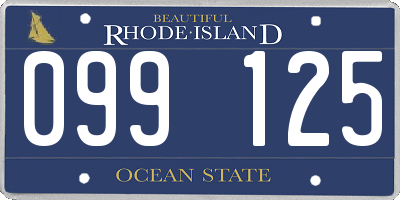 RI license plate 099125