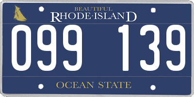 RI license plate 099139