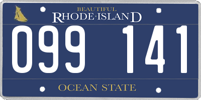 RI license plate 099141