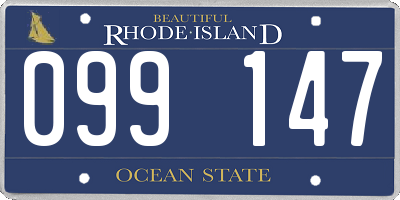 RI license plate 099147