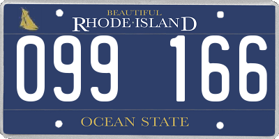 RI license plate 099166
