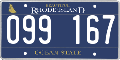 RI license plate 099167
