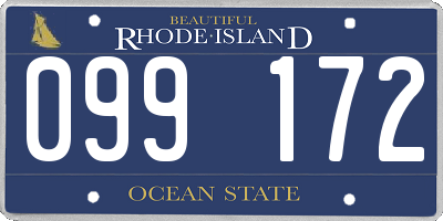 RI license plate 099172