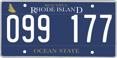 RI license plate 099177