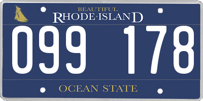 RI license plate 099178