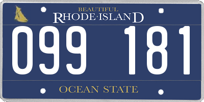 RI license plate 099181