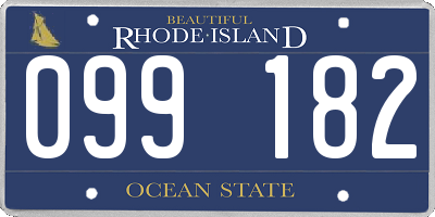 RI license plate 099182