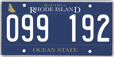 RI license plate 099192