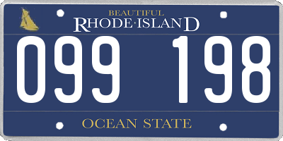RI license plate 099198