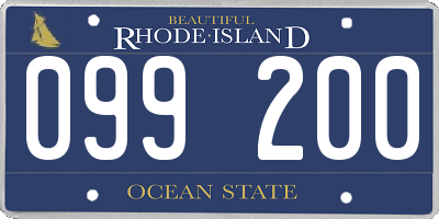 RI license plate 099200