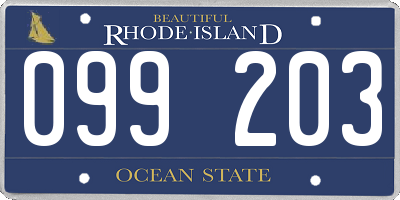 RI license plate 099203