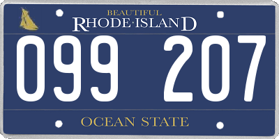 RI license plate 099207