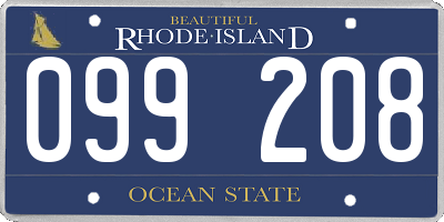RI license plate 099208