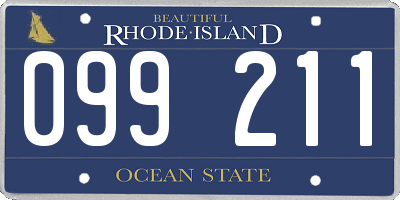 RI license plate 099211
