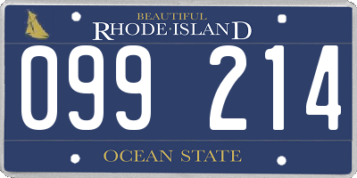 RI license plate 099214