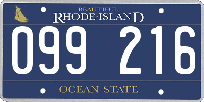 RI license plate 099216
