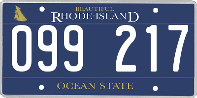 RI license plate 099217