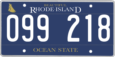 RI license plate 099218