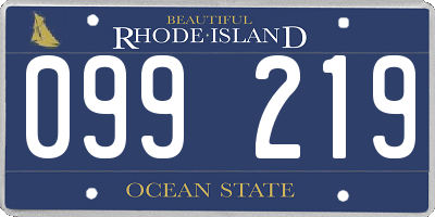 RI license plate 099219