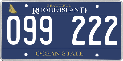 RI license plate 099222