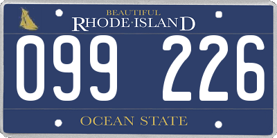 RI license plate 099226